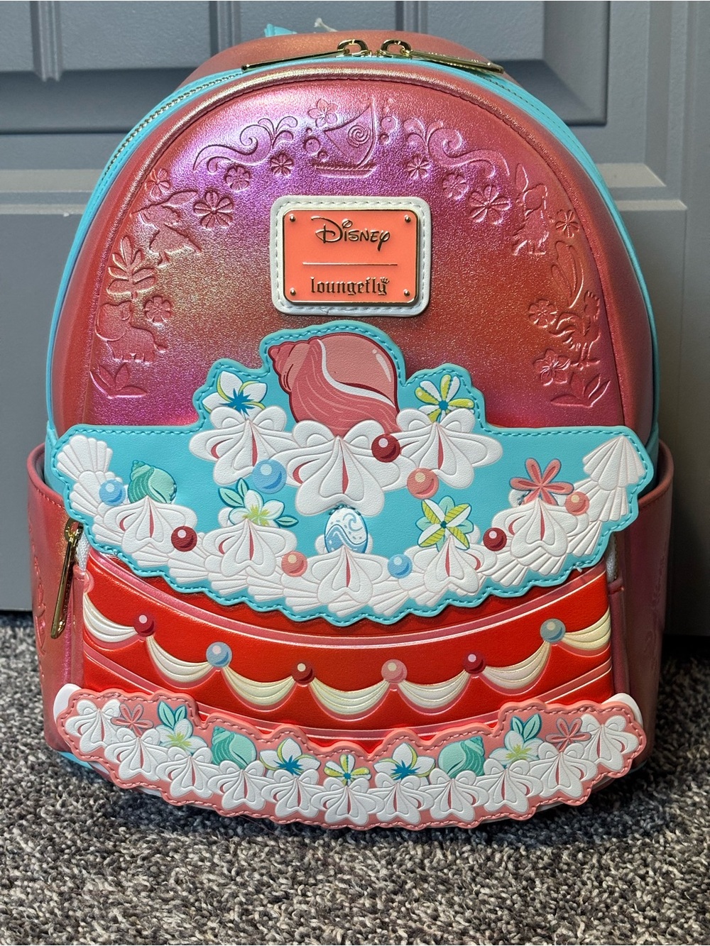Loungefly Moana Cake Mini Backpack - Pink Coral Turquoise Red